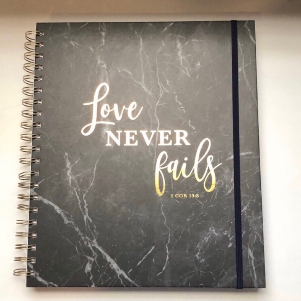 New Journal Black Spiral Christian Bible Verse Blank Lined Page Hardcover Book